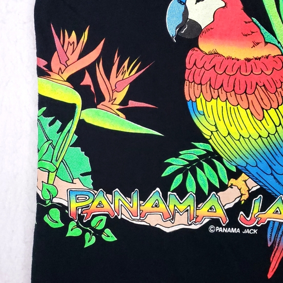 Vintage Natuee Panama Jack Wrap Around Rainforest Toucan Macaw Tropical T-shirt - Picture 14 of 15